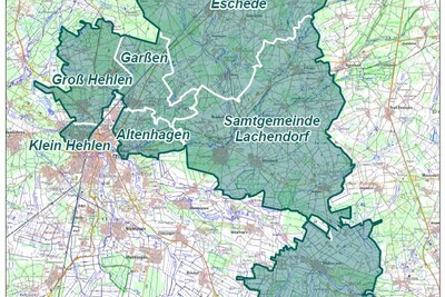Gebietskarte LEADER-Region Lachter-Lutter-Oker