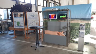 Nachbau einer im Projekt DigiSchwein auf der Versuchsstation Wehnen eingesetzten Sensorstation für Mastschweine