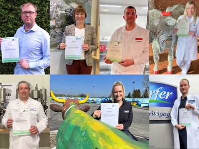 Die Teilnehmer*innen des QuaNEM-Kursus mit Zertifikat in ihren Betrieben - © privat / Collage: J. Ziegeler Die Teilnehmer*innen des QuaNEM-Kursus mit Zertifikat in ihren Betrieben