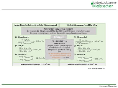 Berechnung Ausbringmenge N-Düngung