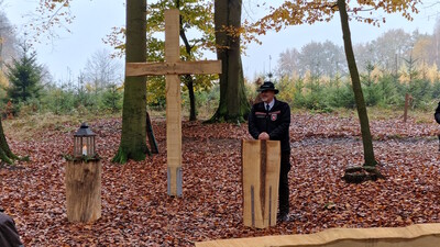 Rudolf Alteheld, bei der LWK Leiter des Geschäftsbereichs Forstwirtschaft, während der Eröffnung des RuheForst Hellwege (Samtgemeine Sottrum/ Kreis Rotenburg) am 13.11.2024.