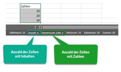 Statusleiste Excel