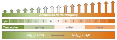 pH- und Temperaturabhängiges Gleichgewicht von Ammonium und Ammoniak in Wirtschaftsdüngern - © Caroline Benecke pH- und Temperaturabhängiges Gleichgewicht von Ammonium und Ammoniak in Wirtschaftsdüngern