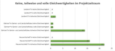 Keine, teilweise und volle Gleichwertigkeiten im projektzeitraum