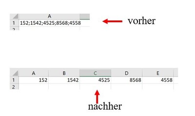 Excel: Text in Spalten